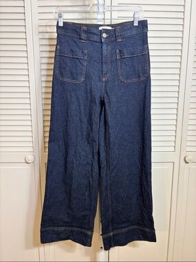 & Other Stories Dark Wide Leg High Waist Patch Pockets Dark Wash Jeans Size 4